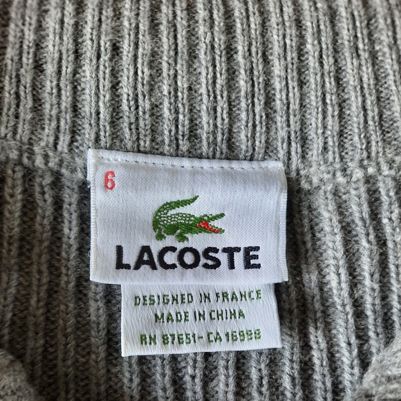 Lacoste Women's knit grey sweater size L - Picture 6 of 14